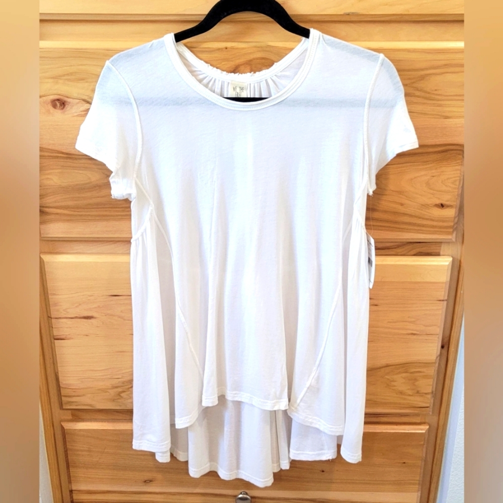 Free‎ People We The Free Tee White XS Oversized Summer Vacation Beachy Vaca